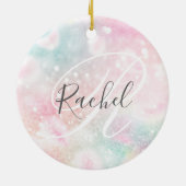 Glam Pink Glitter Pastel Girly Pattern Keramisch Ornament (Achterkant)