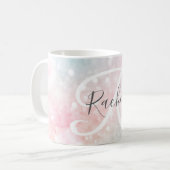 Glam Pink Glitter Pastel Girly Pattern Koffiemok (Voorkant links)