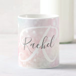 Glam Pink Glitter Pastel Girly Pattern Koffiemok<br><div class="desc">U kunt dit  roze handvat glitter patroon eenvoudig personaliseren met uw eigen naam en/of monogram.</div>