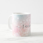 Glam Pink Glitter Pastel Girly Pattern Koffiemok (Voorkant links)