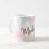 Glam Pink Glitter Pastel Girly Pattern Koffiemok (Voorkant links)