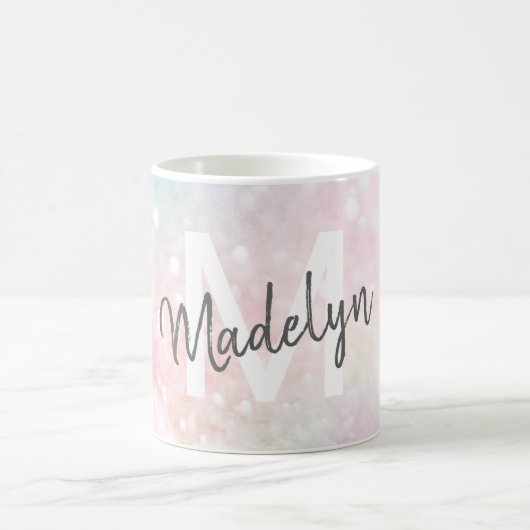 Glam Pink Glitter Pastel Girly Pattern Koffiemok (Center)