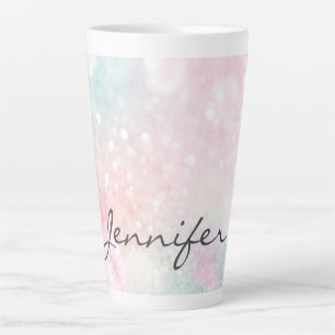 Glam Pink Glitter Pastel Girly Pattern Latte Mok