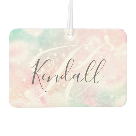 Glam Pink Glitter Pastel Girly Pattern Luchtverfrisser (Achterkant)