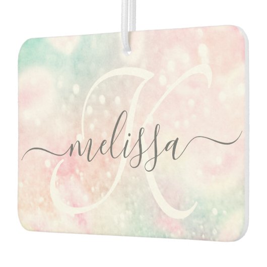 Glam Pink Glitter Pastel Girly Pattern Luchtverfrisser (Links)