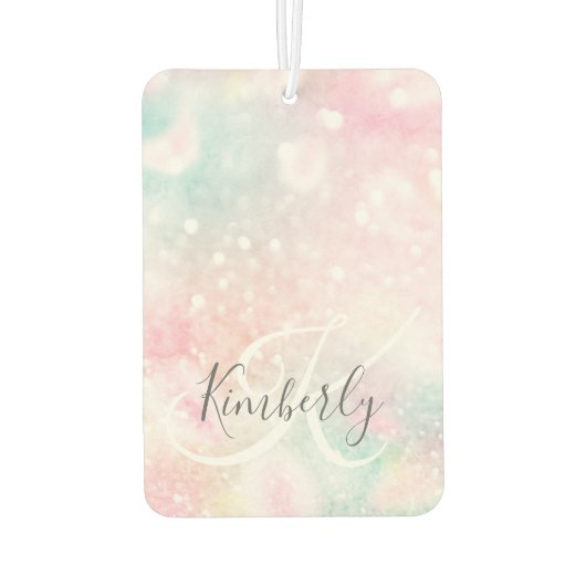 Glam Pink Glitter Pastel Girly Pattern Luchtverfrisser (Achterkant)