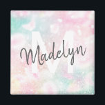 Glam Pink Glitter Pastel Girly Pattern Magneet<br><div class="desc">U kunt dit  roze handvat glitter patroon eenvoudig personaliseren met uw eigen naam en/of monogram.</div>