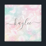 Glam Pink Glitter Pastel Girly Pattern Magneet<br><div class="desc">U kunt dit  roze handvat glitter patroon eenvoudig personaliseren met uw eigen naam en/of monogram.</div>