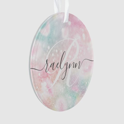 Glam Pink Glitter Pastel Girly Pattern Ornament (voorkant)