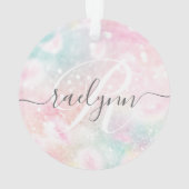 Glam Pink Glitter Pastel Girly Pattern Ornament (achterkant)