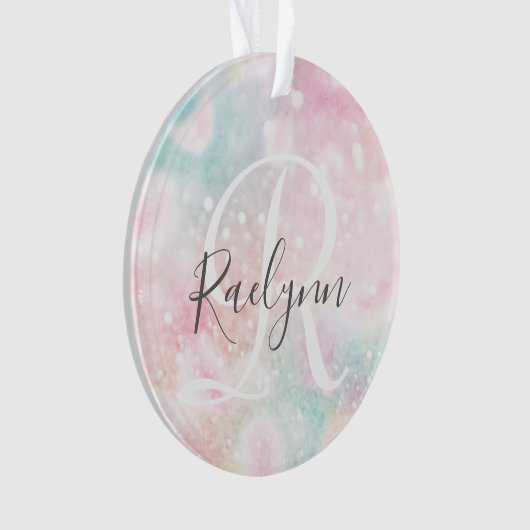 Glam Pink Glitter Pastel Girly Pattern Ornament (voorkant)