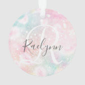 Glam Pink Glitter Pastel Girly Pattern Ornament (achterkant)