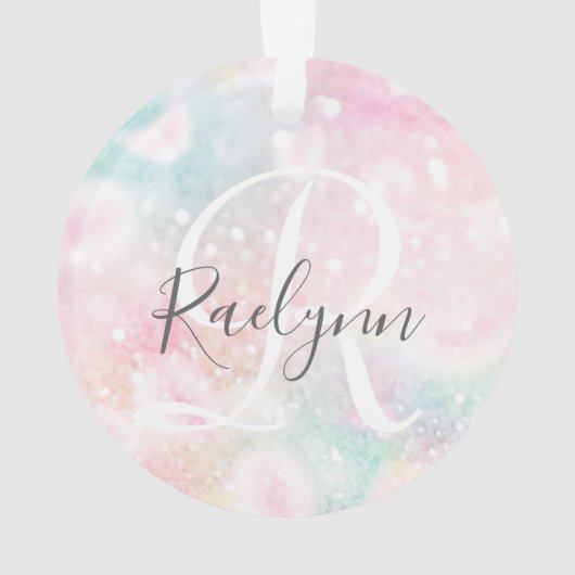 Glam Pink Glitter Pastel Girly Pattern Ornament (achterkant)