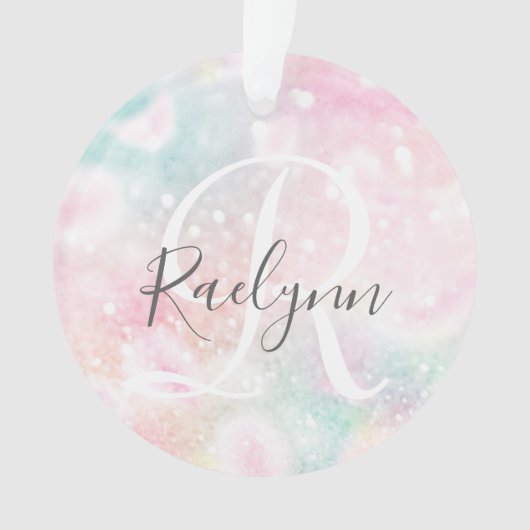 Glam Pink Glitter Pastel Girly Pattern Ornament (voorkant)