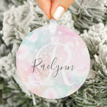 Glam Pink Glitter Pastel Girly Pattern Ornament<br><div class="desc">U kunt dit  roze handvat glitter patroon eenvoudig personaliseren met uw eigen naam en/of monogram.</div>