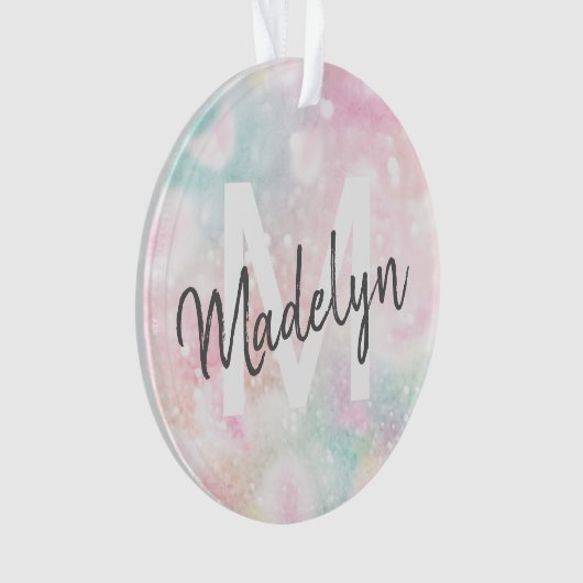 Glam Pink Glitter Pastel Girly Pattern Ornament (voorkant)