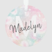 Glam Pink Glitter Pastel Girly Pattern Ornament (achterkant)