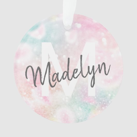 Glam Pink Glitter Pastel Girly Pattern Ornament (voorkant)