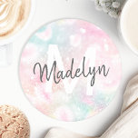 Glam Pink Glitter Pastel Girly Pattern Ronde Kartonnen Onderzetter<br><div class="desc">U kunt dit  roze handvat glitter patroon eenvoudig personaliseren met uw eigen naam en/of monogram.</div>
