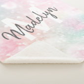 Glam Pink Glitter Pastel Girly Pattern Sherpa Deken (3/4)