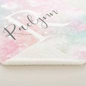 Glam Pink Glitter Pastel Girly Pattern Sherpa Deken (3/4)