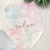 Glam Pink Glitter Pastel Girly Pattern Sherpa Deken