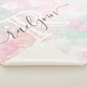 Glam Pink Glitter Pastel Girly Pattern Sherpa Deken (3/4)