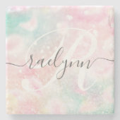 Glam Pink Glitter Pastel Girly Pattern Stenen Onderzetter (Voorkant)