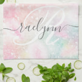 Glam Pink Glitter Pastel Girly Pattern Theedoek (Gevouwen)