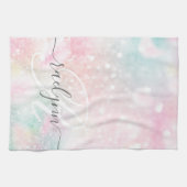 Glam Pink Glitter Pastel Girly Pattern Theedoek (Horizontaal)