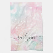 Glam Pink Glitter Pastel Girly Pattern Theedoek (Verticaal)