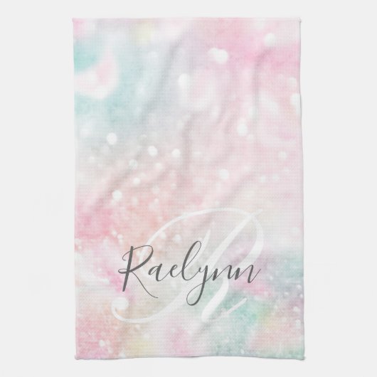 Glam Pink Glitter Pastel Girly Pattern Theedoek (Verticaal)