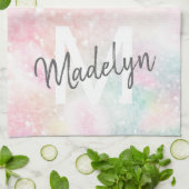 Glam Pink Glitter Pastel Girly Pattern Theedoek (Gevouwen)