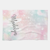 Glam Pink Glitter Pastel Girly Pattern Theedoek (Horizontaal)