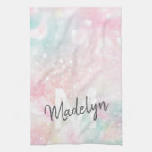 Glam Pink Glitter Pastel Girly Pattern Theedoek (Verticaal)