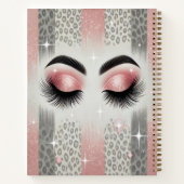 Glam Pink Glitter Wimpers Notitieboek (Achterkant)