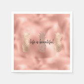 Glam Pink Glitz Gouden Ananas tropisch Servet (Voorkant)