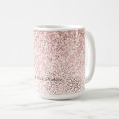 Glam Pink Glitzy Glitter Leopard Printerinspiratie Koffiemok (Voorkant rechts)