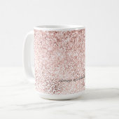 Glam Pink Glitzy Glitter Leopard Printerinspiratie Koffiemok (Voorkant links)