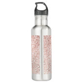 Glam Pink Glitzy Glitter Leopard Printerinspiratie Waterfles (Achterkant)