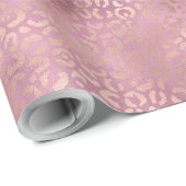 Glam Pink Glitzy Leopard Print Cadeaupapier (Rol Hoek)