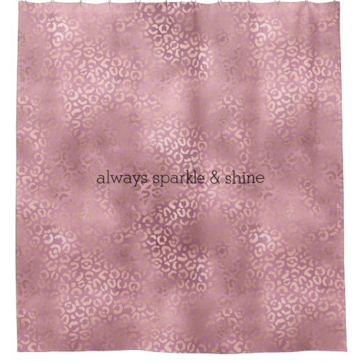 Glam Pink Glitzy Leopard Print Douchegordijn (Voorkant)