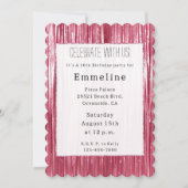 Glam Pink Glitzy Sparkle Stripes Kaart (Voorkant)