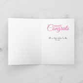 Glam Pink Gold Afstuderen gefeliciteerd Kaart (Binnen)