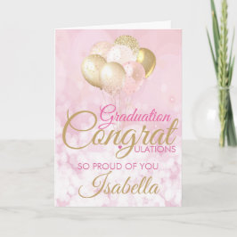 Glam Pink Gold Afstuderen gefeliciteerd Kaart