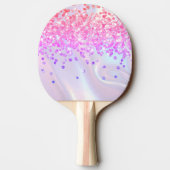 Glam Pink Gold Glitter Monogram Script Purple Tafeltennisbatje (Achterkant)