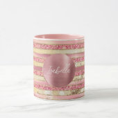 Glam Pink Gold Glitter Stripes Mok (Midden)