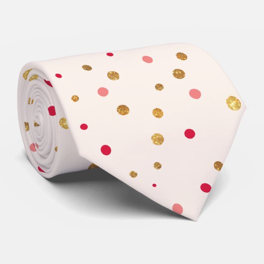 Glam Pink Gold Glitter Stropdas (Opgerold)