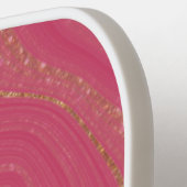 Glam Pink Gold Glitter Swirl Monogram Pickleball Paddle (Links Detail)