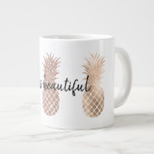 Glam Pink Gold Pineappels Grote Koffiekop (Voorkant rechts)